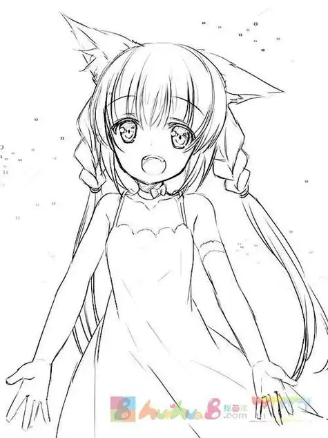 简笔画动漫人物美少女简单古代