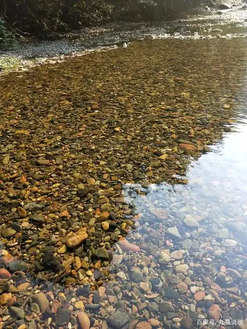 山青绿水清澈见底的纯天然美景