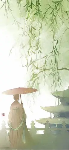 烟雨江南的唯美背影