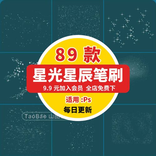 ps笔刷闪闪星辰星空灯光闪烁光点光晕光效元素梦幻星光装饰素材