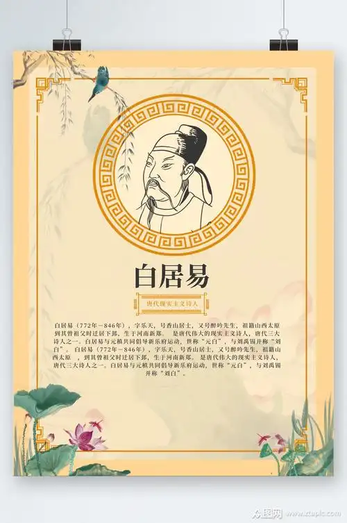 白居易人物简介海报