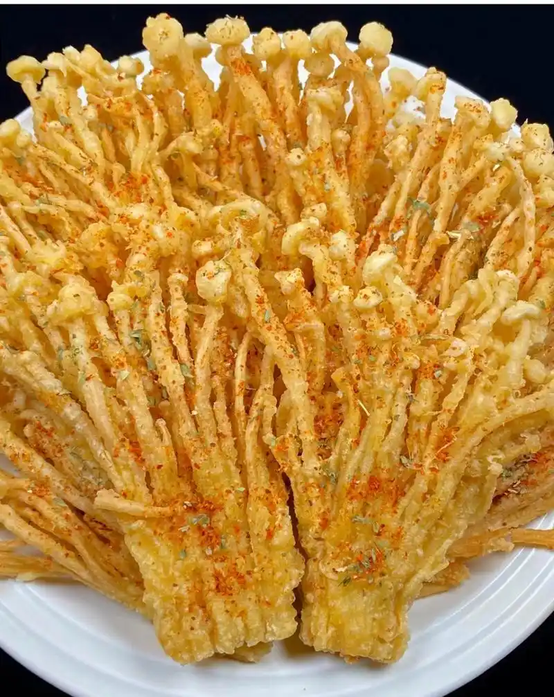 香炸金针菇,酥脆可口!