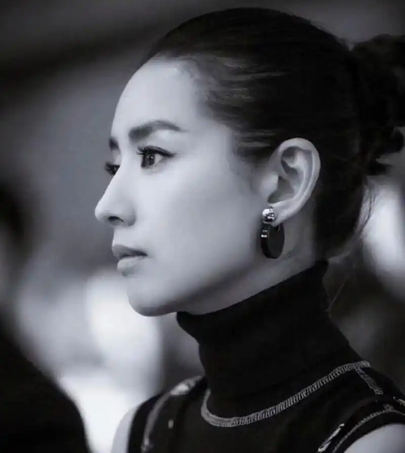 董洁的鼻子很好看,但是有些轻微的凸嘴.