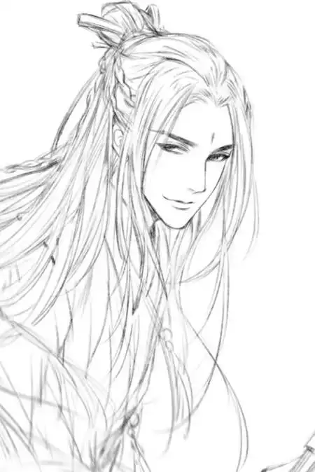 15张超帅古风美男线稿图古风人物线稿临摹图集美图