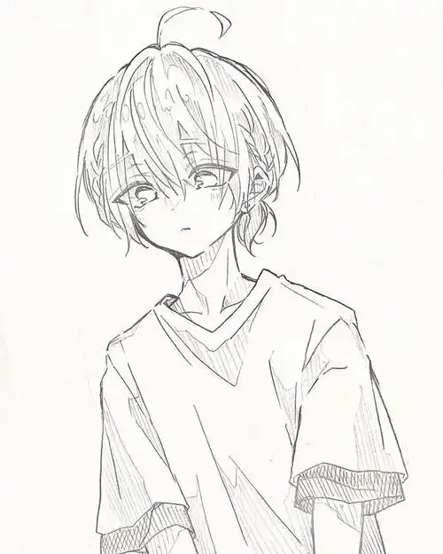 男生为主的动漫线稿不难寒假画画吧