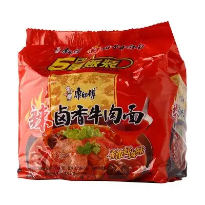 康师傅辣卤香牛肉面 101g*5包/组