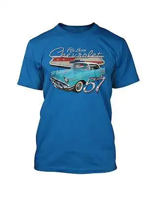 classic 1957 chevy hot rod 100% cotton t-shirt chevrolet