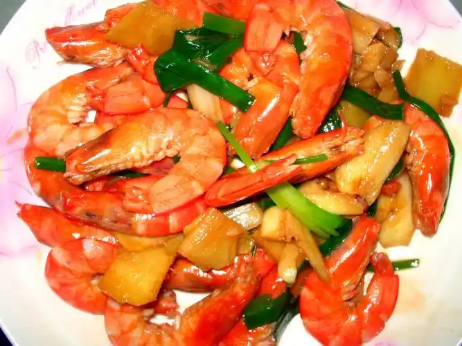 姜葱炒虾