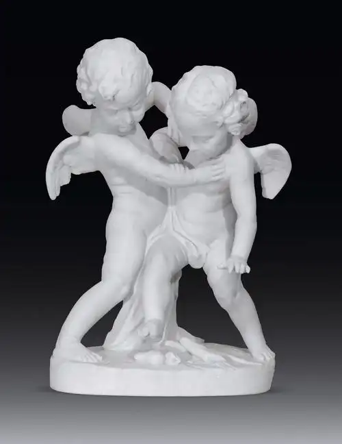 "俩小天使"大理石雕塑(规格:60×48×70cm)