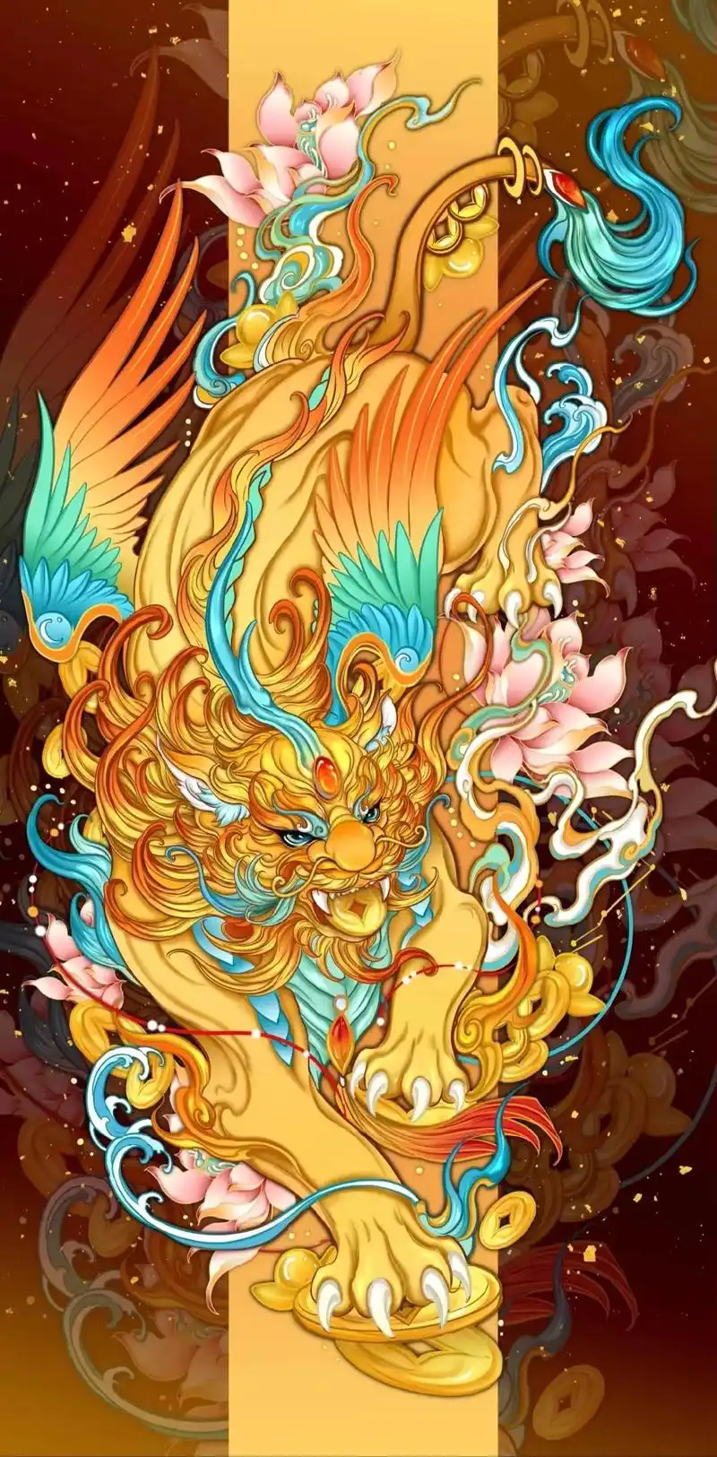 【金玉貔貅】这次画了一只招财进宝的貔貅.貔貅长有独角,虎爪 - 抖音