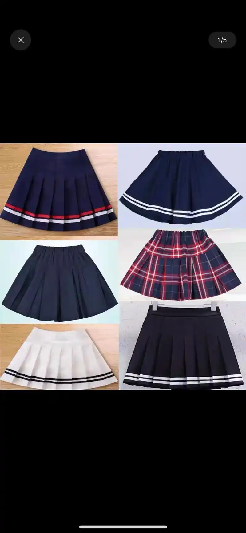 儿童校服半身裙女童短裙藏青色校服裤防走光百褶裙纯棉学生白裙子