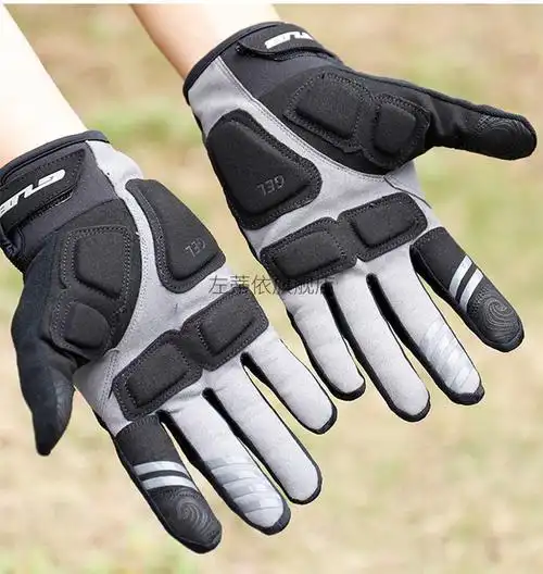 闪电直发gub春秋自行车骑行手套全指触屏硅胶减震长指公路山地车单车