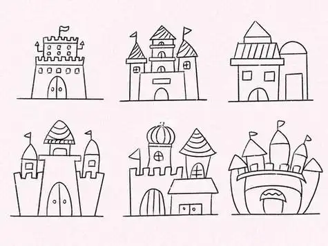 97幼师考编儿童画简笔画城堡素材素材幼师简笔