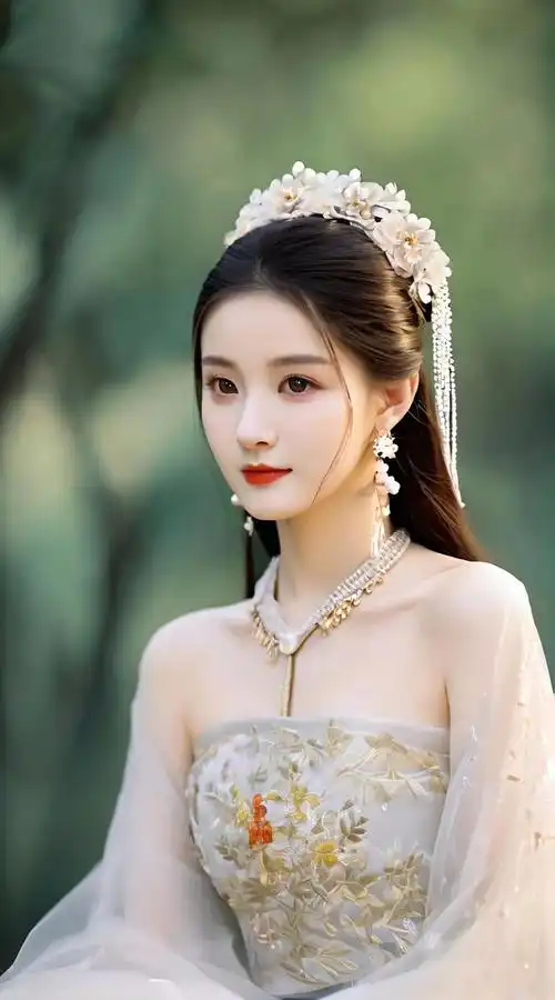 ai古风少女 | 汉服美女轻舞薄纱如梦如幻,容颜清纯靓丽如画如诗