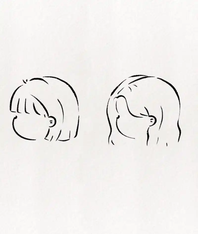 可爱简笔画教程:简简单单的侧脸发型 可爱简笔画教程:简简单单的侧脸