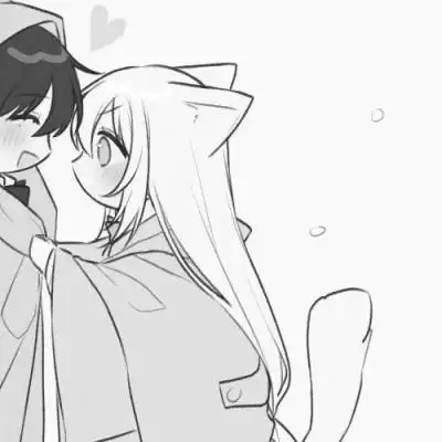 日系超甜ins黑白漫画情头_情侣动漫头像_头像屋