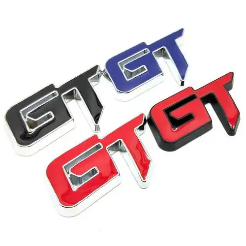 新款gt金属车标 改装叶子板侧标贴 个性车尾标-阿里巴巴