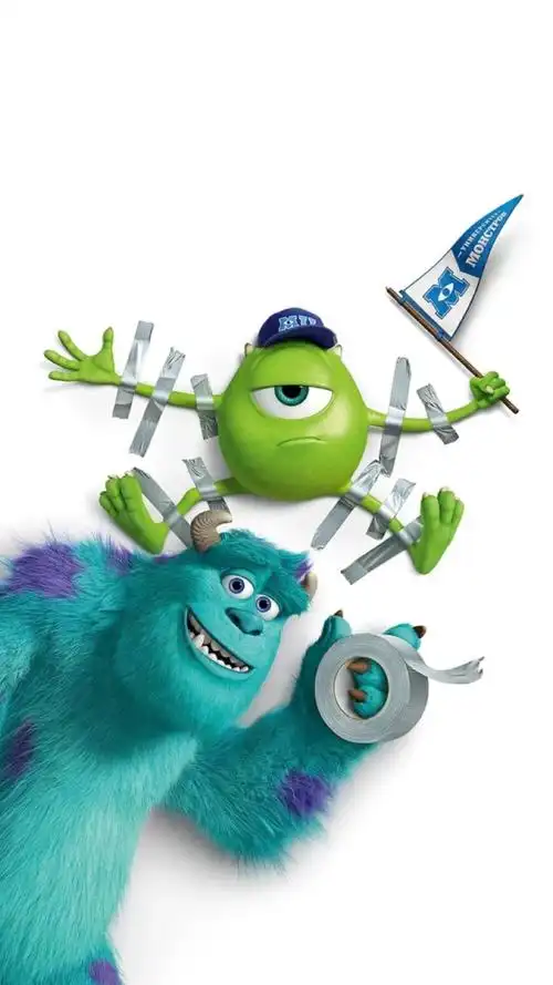 卡通壁纸大眼仔和毛怪