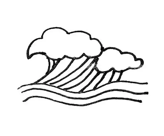 儿童学画海浪简笔画步骤教程海浪的简单画法