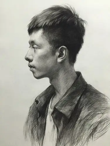 男青年全侧面绘画步骤