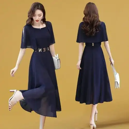 今年夏天裙子女夏装2020新款女装时尚夏季长裙显瘦气质雪纺连衣裙