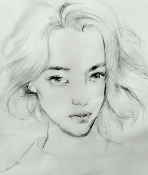 随笔练习水原希子肖像画铅笔(29`1151110729)