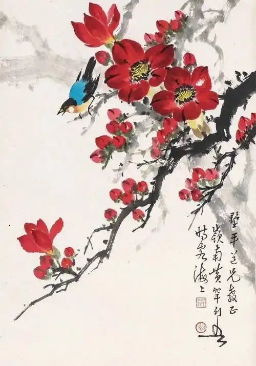 岭南春色 | 国画名家笔下的木棉花_陈树人_红棉_作品