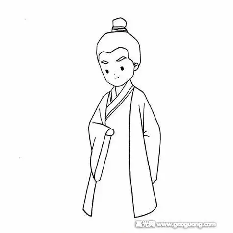 古风老头简笔画