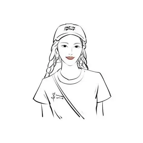 黑白速写简约线条肖像画真人照片转手绘人物情侣漫画头像定制设计