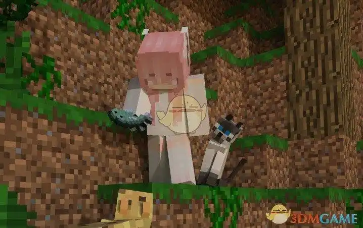 我的世界粉色长发猫娘皮肤mod