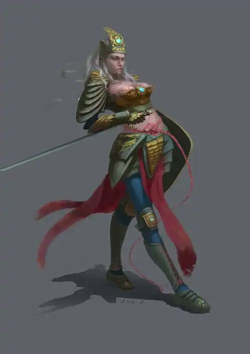 女将军|插画|游戏原画|今朝落日_原创作品-站酷zcool