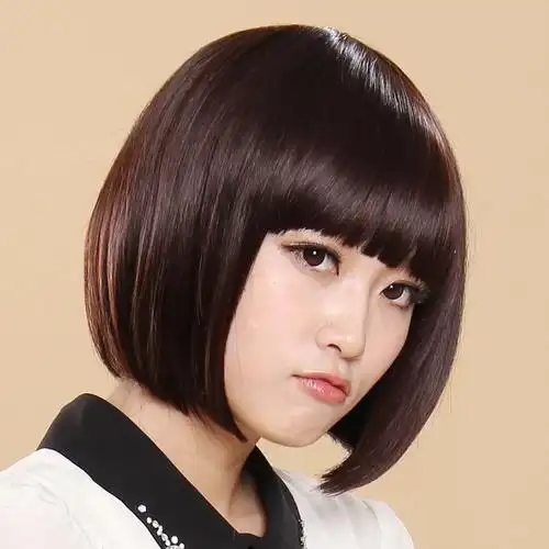 假发女短发齐刘海蓬松bobo头女士逼真发型假发发套中老年妈妈假发深