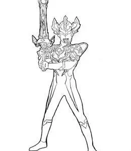 赛迦奥特曼简笔画填色