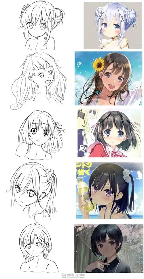 作业:从零开始学动漫之动漫人物头发的画法与训练技巧 - rh-15-140