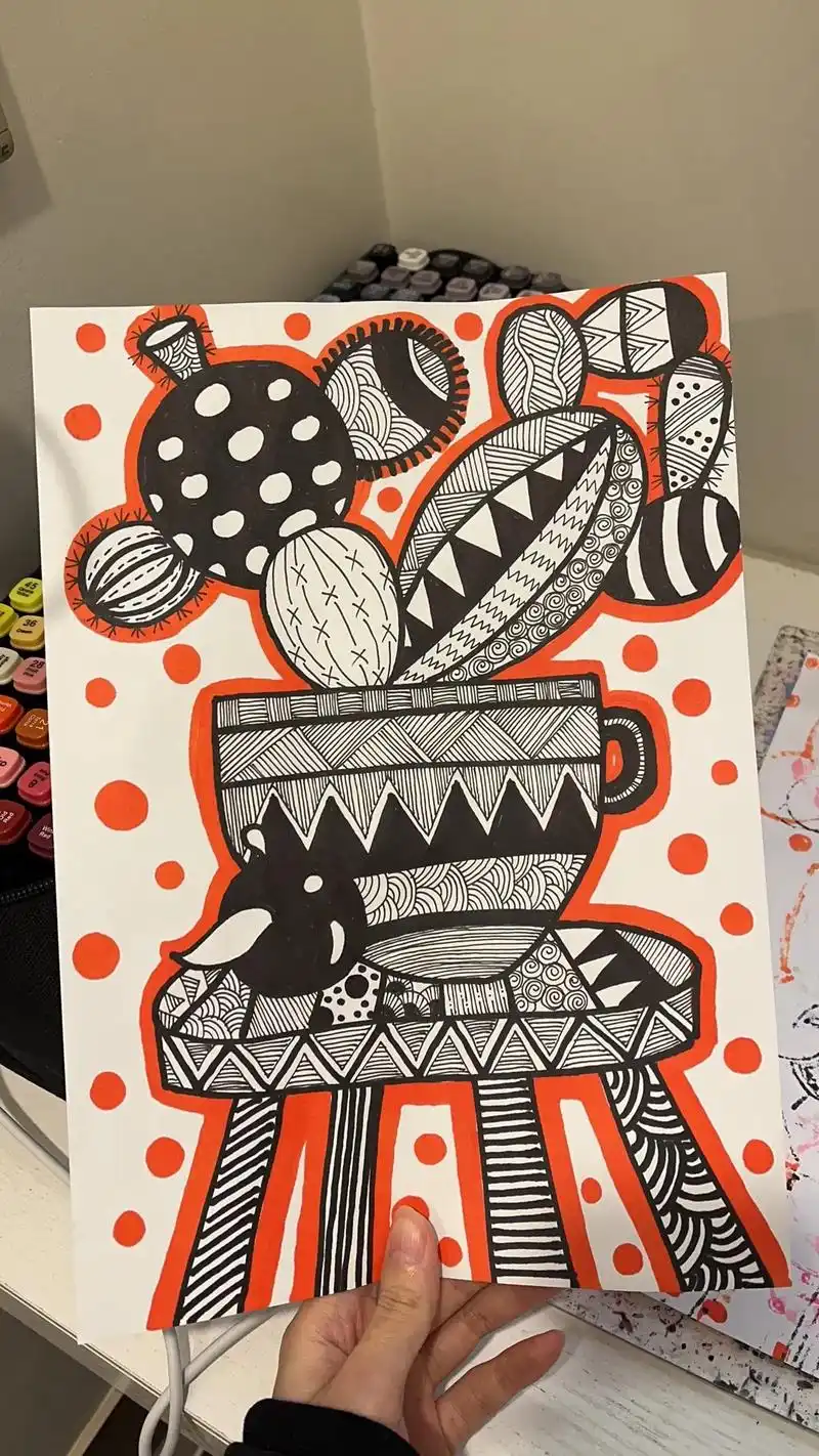 儿童画少儿美术儿童创意画仙人掌