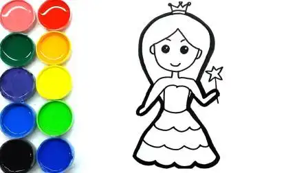 儿童益智亲子画画:如何画一位美丽的公主