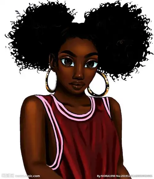 卡通爆炸头女孩图片