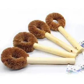 天然椰棕锅刷木柄不沾油厨房木刷洗锅刷刷锅器神长柄刷锅刷子