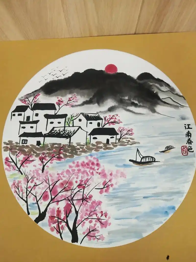 临邑同城 国画来一波,一起来欣赏江南美景999999#少儿 - 抖音