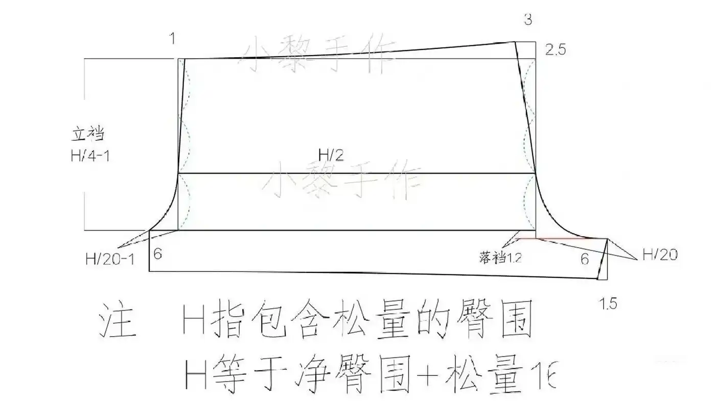 家居短裤裁剪图—公式图 搬运分享
