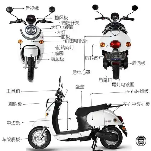 女友礼物全套外壳五星钻豹电动车配件奔的魅惠全车烤漆壳子左右装饰板