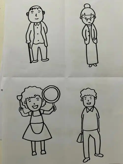 简笔画不同年龄的人物特征