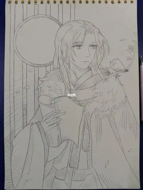 动漫古风男线描