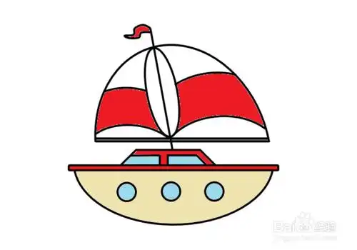 小帆船简笔画颜色
