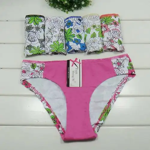 厂家直销全棉女式内裤 舒适印花外贸内裤批发 义乌女士内裤批发