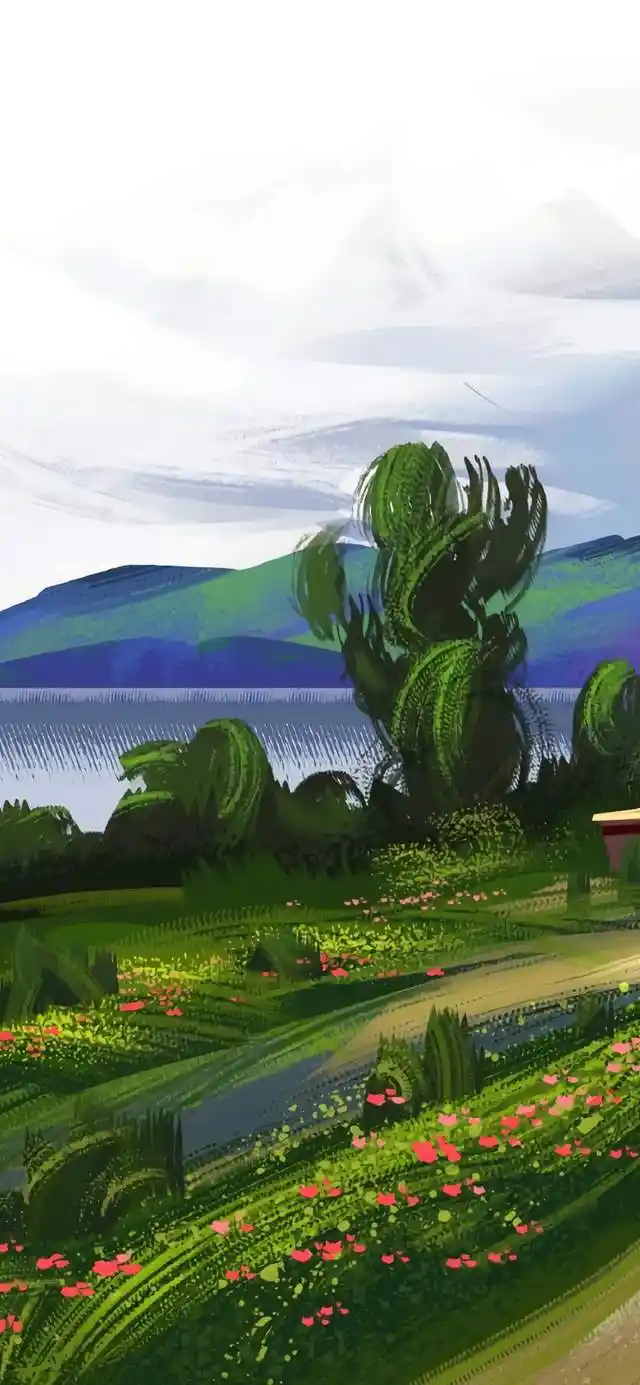 唯美清新风景插画,向往中的美好生活