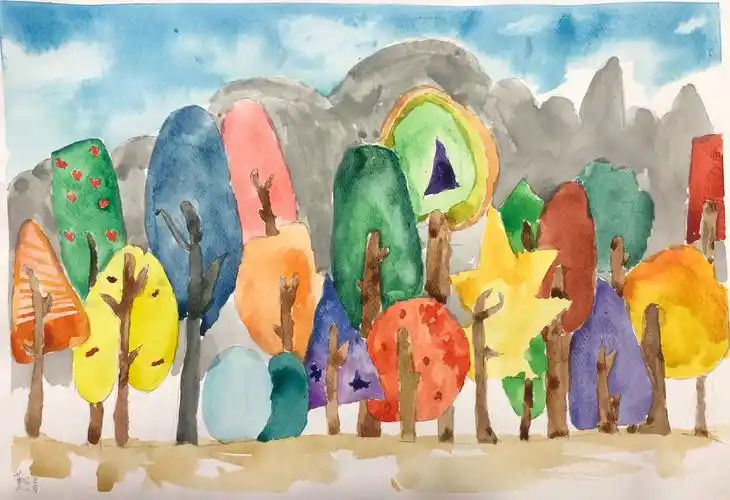 作品名称:水彩—树丛