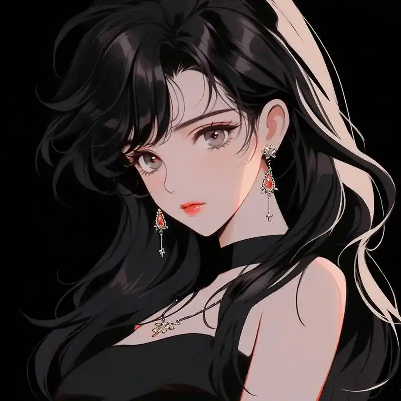 御姐气场美貌的黑色系|女生必备头像