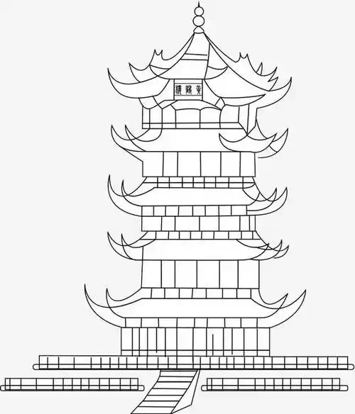 古代建筑结构简笔画,古代建筑结构简笔画图片