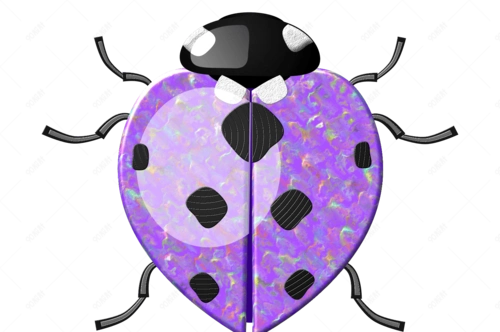 卡通紫色瓢虫